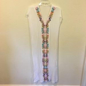 Dresses - White embroidered coverup maxi Dresses - White embroidered coverup maxi